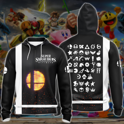 Super Smash Bros. Ultimate Video Game All Over Printed T-shirt Tank Top Zip Hoodie Pullover Hoodie Hawaiian Shirt Beach Shorts Joggers Zip Hoodie