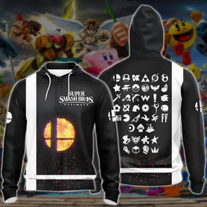 Super Smash Bros. Ultimate Video Game All Over Printed T-shirt Tank Top Zip Hoodie Pullover Hoodie Hawaiian Shirt Beach Shorts Joggers Zip Hoodie S 