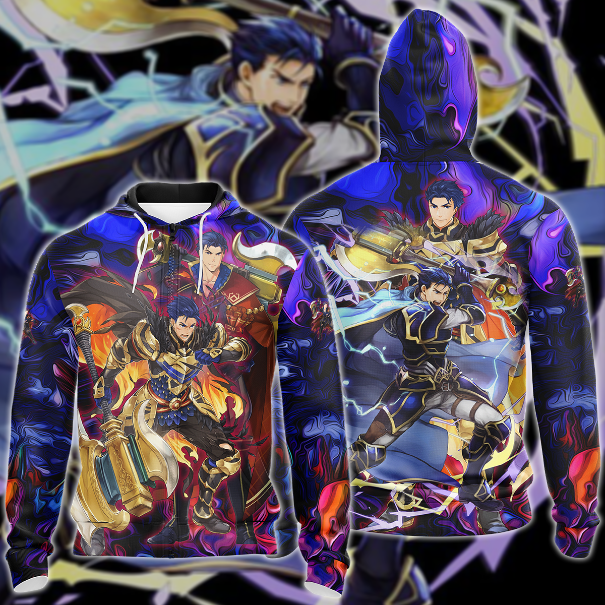 Fire Emblem Hector Video Game 3D All Over Print T-shirt Tank Top Zip Hoodie Pullover Hoodie Hawaiian Shirt Beach Shorts Jogger Zip Hoodie
