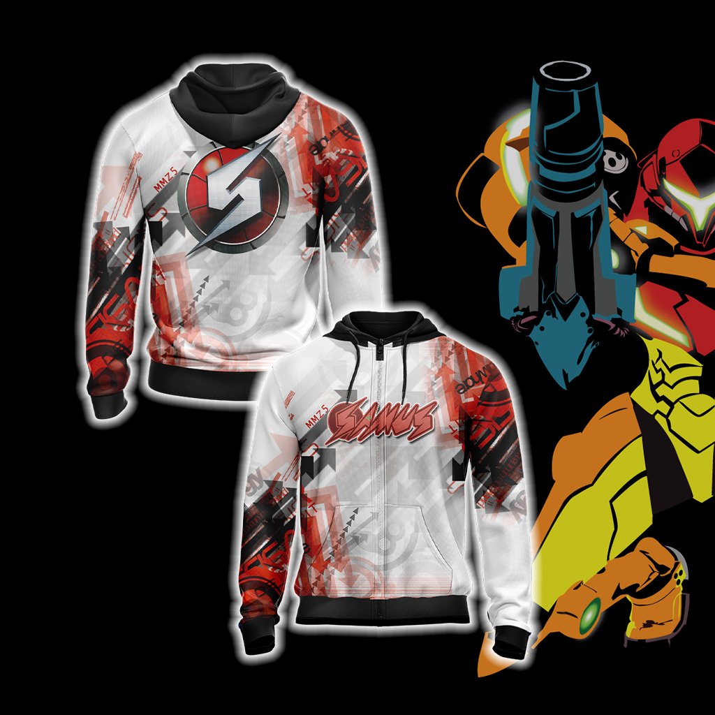 Metroid - Samus Version Logo Unisex 3D T-shirt Zip Hoodie