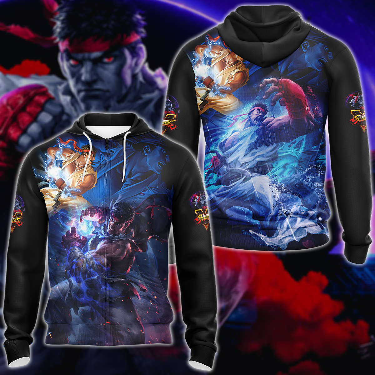 Street Fighter 5 Video Game 3D All Over Print T-shirt Tank Top Zip Hoodie Pullover Hoodie Hawaiian Shirt Beach Shorts Jogger Zip Hoodie