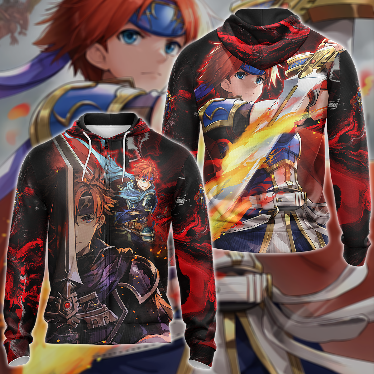 Fire Emblem Roy Video Game 3D All Over Print T-shirt Tank Top Zip Hoodie Pullover Hoodie Hawaiian Shirt Beach Shorts Jogger Zip Hoodie