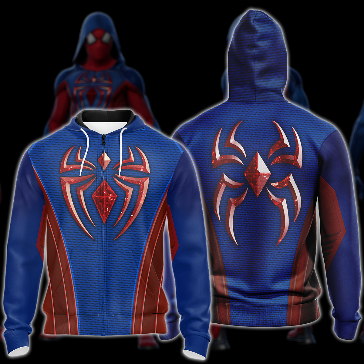 Spider-Man 2 Peter Parker Scarlet III Suit Cosplay Video Game All Over Printed T-shirt Tank Top Zip Hoodie Pullover Hoodie Hawaiian Shirt Beach Shorts Joggers Zip Hoodie S 