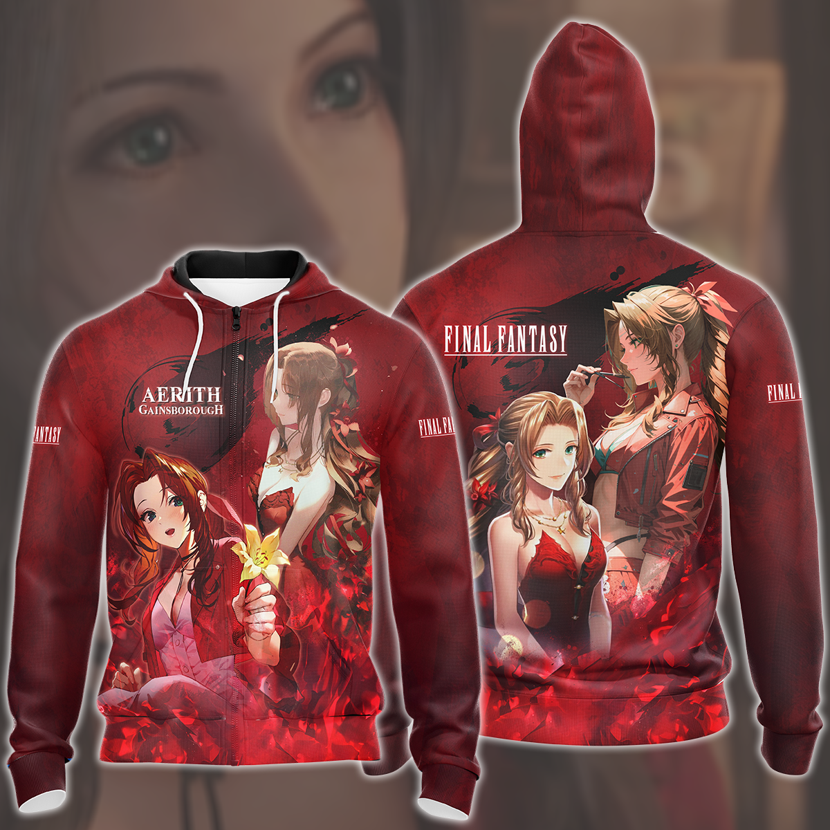 Final Fantasy VII Rebirth Aerith Gainsborough Video Game All Over Printed T-shirt Tank Top Zip Hoodie Pullover Hoodie Hawaiian Shirt Beach Shorts Joggers Zip Hoodie