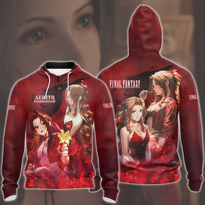 Final Fantasy VII Rebirth Aerith Gainsborough Video Game All Over Printed T-shirt Tank Top Zip Hoodie Pullover Hoodie Hawaiian Shirt Beach Shorts Joggers Zip Hoodie