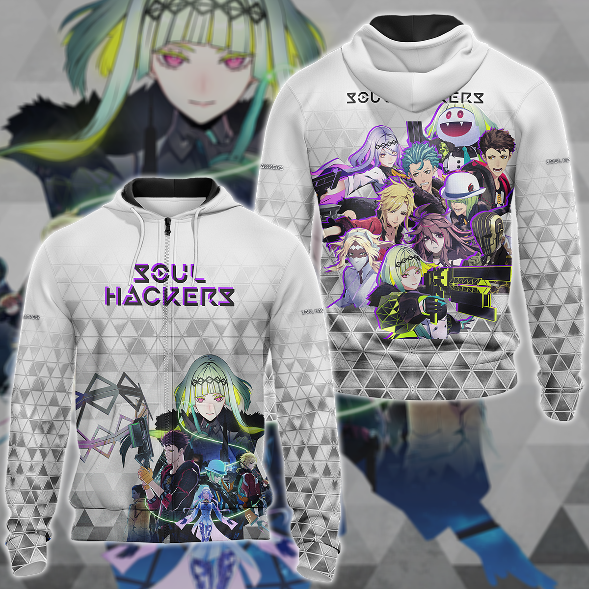 Soul Hackers 2 Video Game 3D All Over Print T-shirt Tank Top Zip Hoodie Pullover Hoodie Hawaiian Shirt Beach Shorts Jogger Zip Hoodie