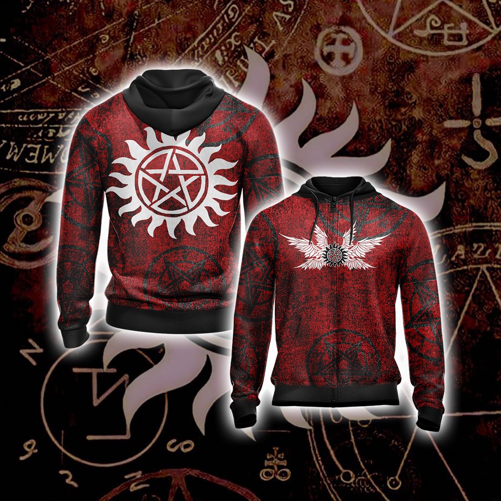Supernatural Unisex 3D T-shirt Zip Hoodie