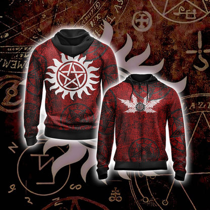 Supernatural Unisex 3D T-shirt Zip Hoodie