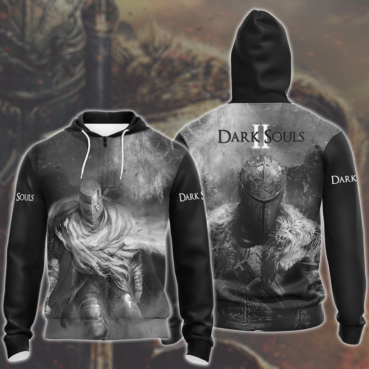 Dark Souls 2 Video Game All Over Printed T-shirt Tank Top Zip Hoodie Pullover Hoodie Hawaiian Shirt Beach Shorts Joggers Zip Hoodie