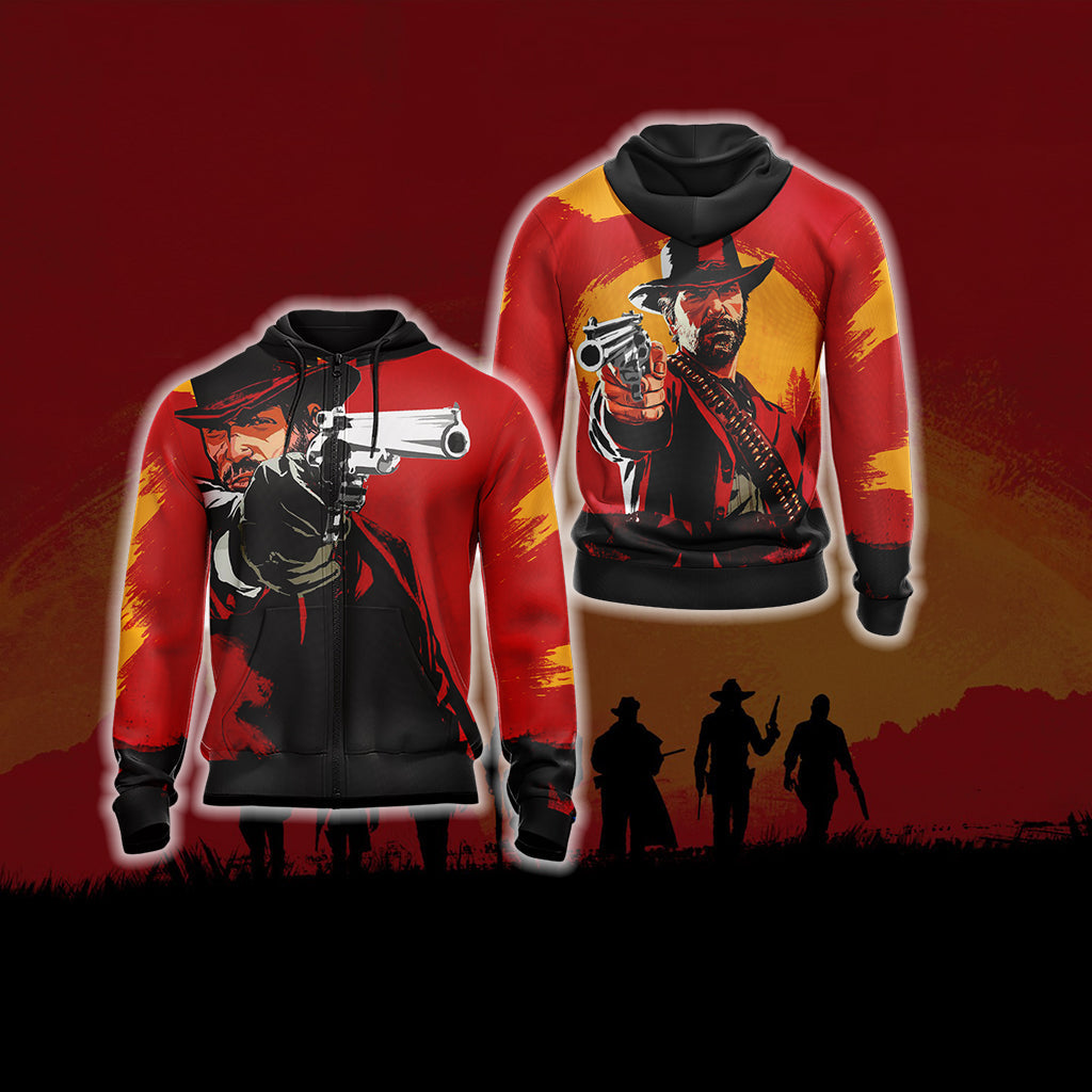 Red Dead Redemption Unisex 3D T-shirt Zip Hoodie XS 