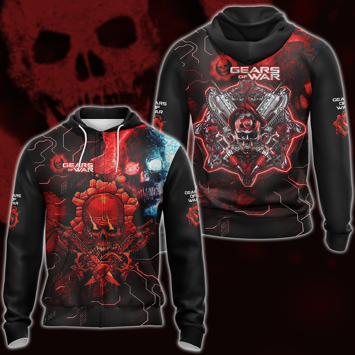 Gears of War Video Game 3D All Over Printed T-shirt Tank Top Zip Hoodie Pullover Hoodie Hawaiian Shirt Beach Shorts Jogger Zip Hoodie