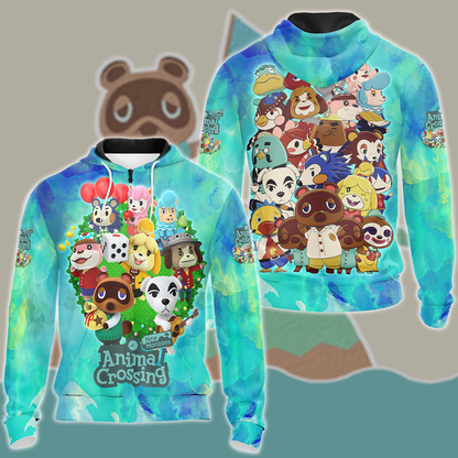Animal Crossing New Horizons Video Game 3D All Over Print T-shirt Tank Top Zip Hoodie Pullover Hoodie Hawaiian Shirt Beach Shorts Jogger Zip Hoodie