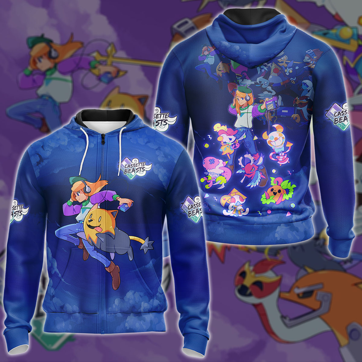 Cassette Beasts Video Game 3D All Over Printed T-shirt Tank Top Zip Hoodie Pullover Hoodie Hawaiian Shirt Beach Shorts Jogger Zip Hoodie