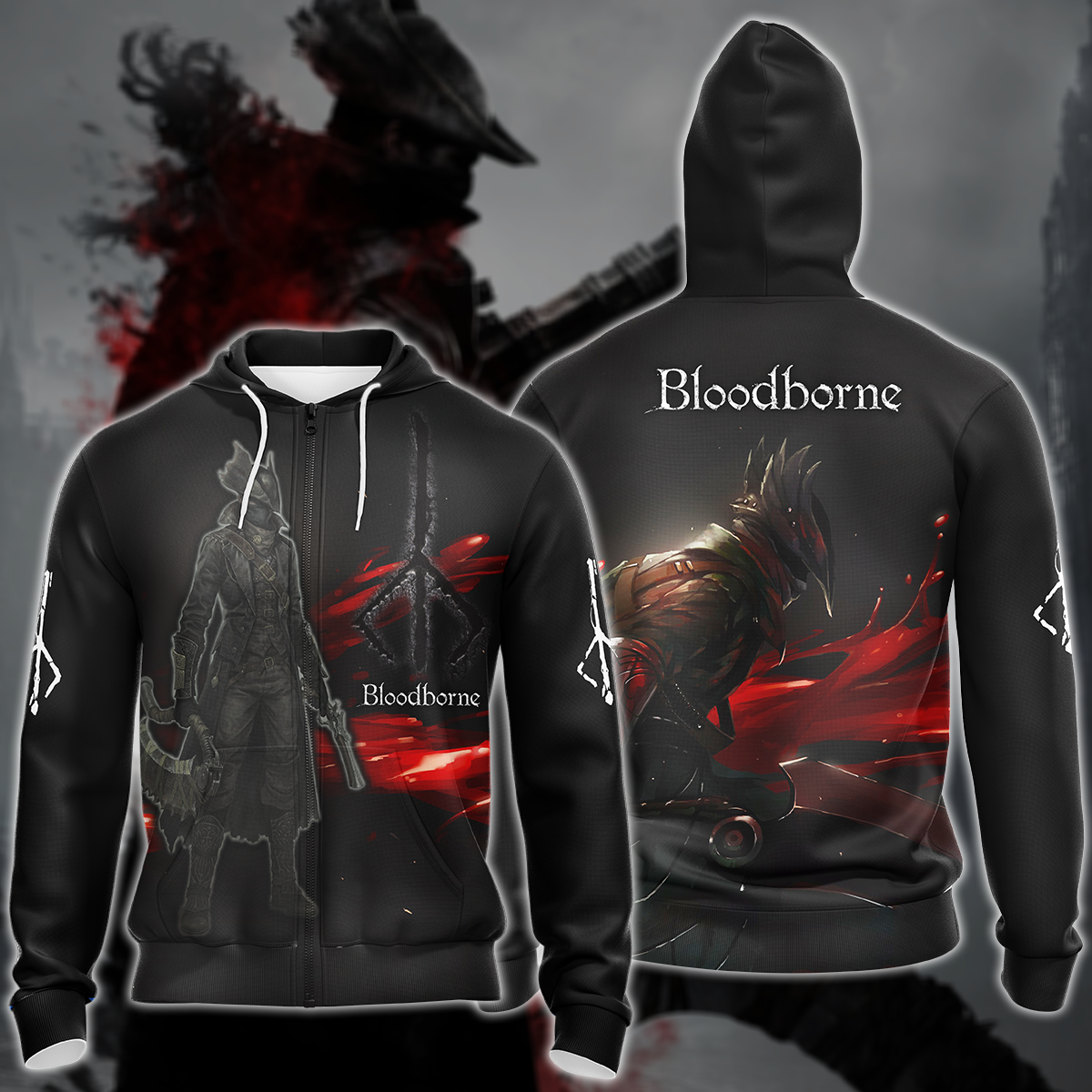 Bloodborne Video Game 3D All Over Printed T-shirt Tank Top Zip Hoodie Pullover Hoodie Hawaiian Shirt Beach Shorts Jogger Zip Hoodie