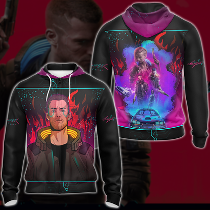 Cyberpunk 2077 Video Game 3D All Over Print T-shirt Tank Top Zip Hoodie Pullover Hoodie Hawaiian Shirt Beach Shorts Jogger Zip Hoodie