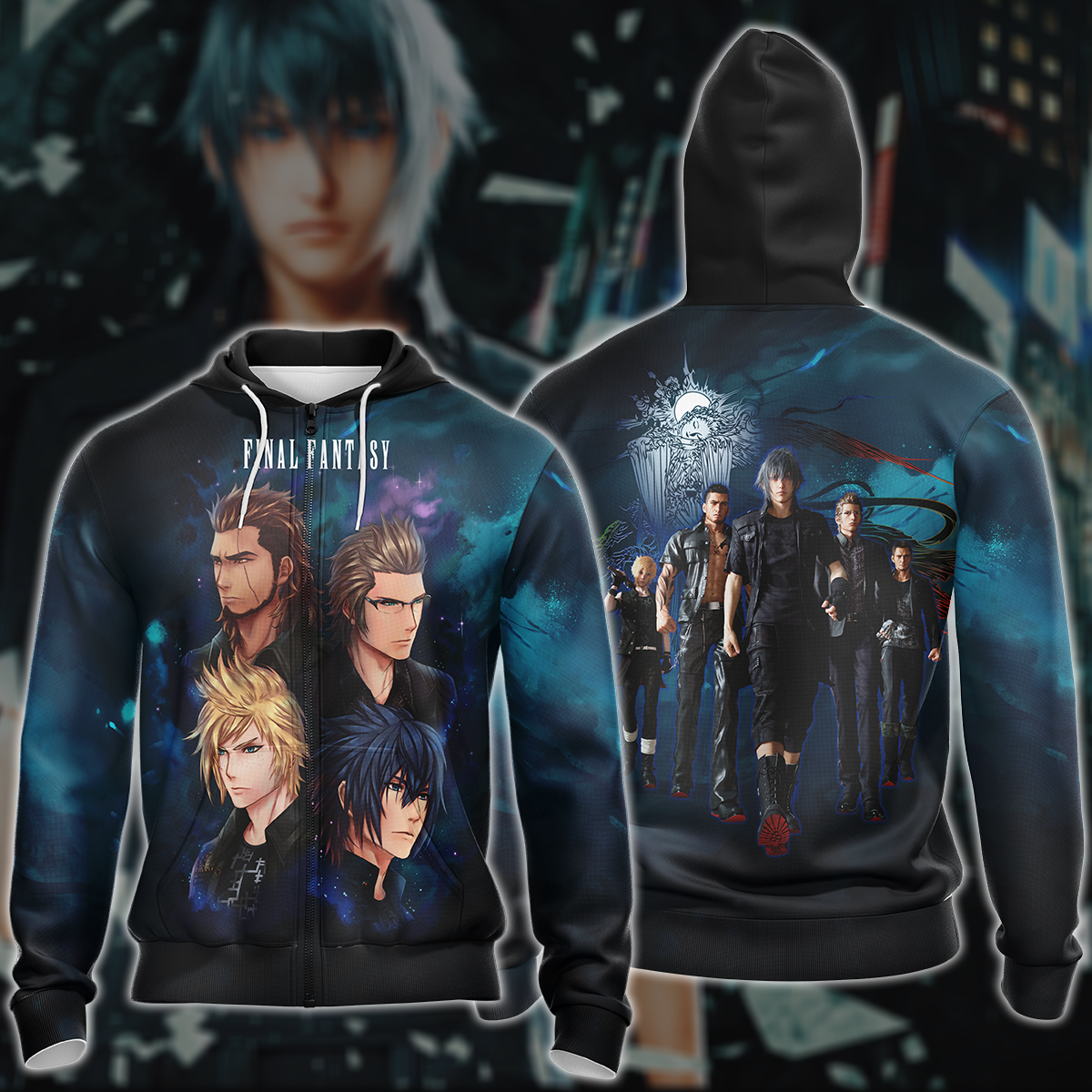 Final Fantasy XV Video Game 3D All Over Printed T-shirt Tank Top Zip Hoodie Pullover Hoodie Hawaiian Shirt Beach Shorts Jogger Zip Hoodie
