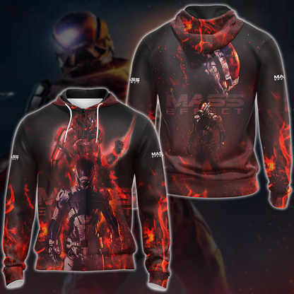 Mass Effect Video Game 3D All Over Print T-shirt Tank Top Zip Hoodie Pullover Hoodie Hawaiian Shirt Beach Shorts Jogger Zip Hoodie