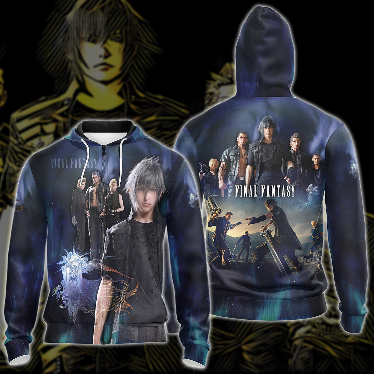 Final Fantasy XV Video Game 3D All Over Print T-shirt Tank Top Zip Hoodie Pullover Hoodie Hawaiian Shirt Beach Shorts Jogger Zip Hoodie