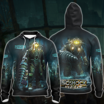 BioShock Video Game All Over Printed T-shirt Tank Top Zip Hoodie Pullover Hoodie Hawaiian Shirt Beach Shorts Joggers Zip Hoodie