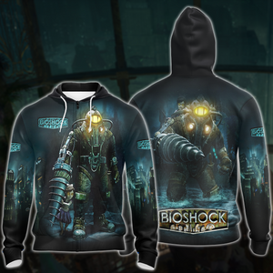 BioShock Video Game All Over Printed T-shirt Tank Top Zip Hoodie Pullover Hoodie Hawaiian Shirt Beach Shorts Joggers Zip Hoodie S 