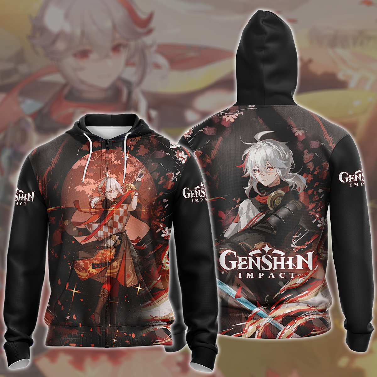 Genshin Impact Kaedehara Kazuha Video Game All Over Printed T-shirt Tank Top Zip Hoodie Pullover Hoodie Hawaiian Shirt Beach Shorts Joggers Zip Hoodie