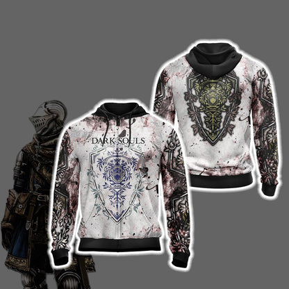 Dark Souls - Elite Knight Unisex 3D T-shirt Zip Hoodie
