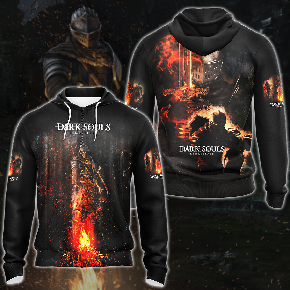 Dark Souls Remastered Video Game 3D All Over Printed T-shirt Tank Top Zip Hoodie Pullover Hoodie Hawaiian Shirt Beach Shorts Jogger Zip Hoodie