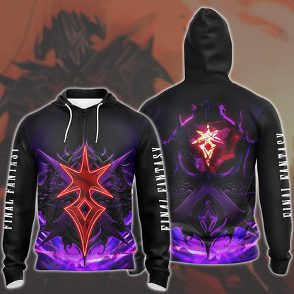 Final Fantasy Dark Knight Video Game All Over Printed T-shirt Tank Top Zip Hoodie Pullover Hoodie Hawaiian Shirt Beach Shorts Joggers Zip Hoodie