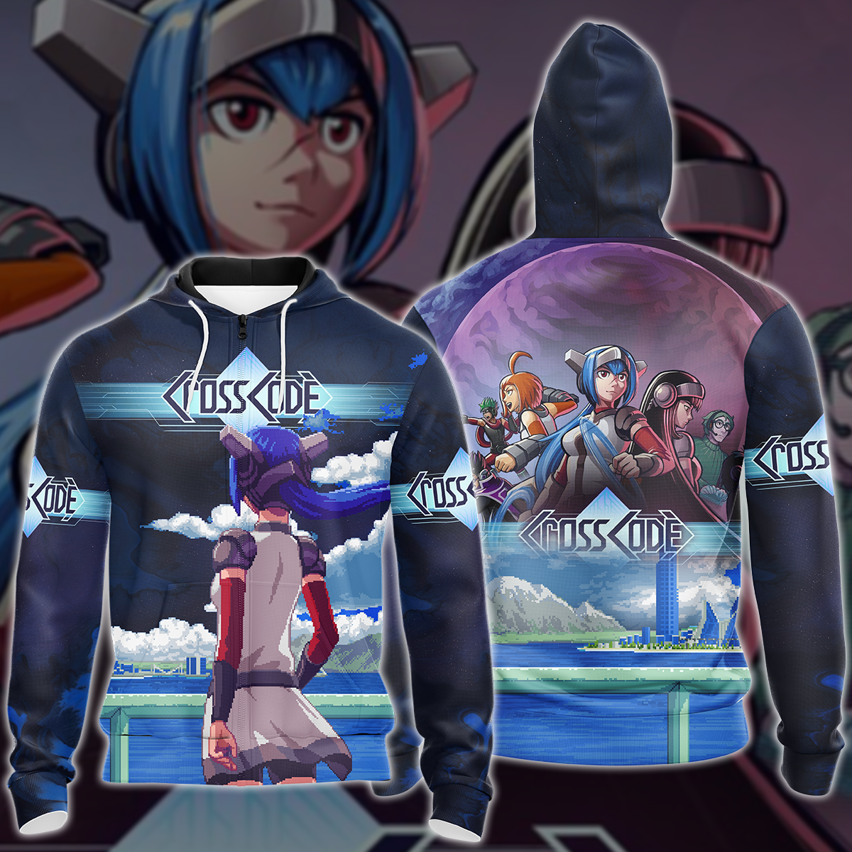 Crosscode Video Game 3D All Over Printed T-shirt Tank Top Zip Hoodie Pullover Hoodie Hawaiian Shirt Beach Shorts Jogger Zip Hoodie