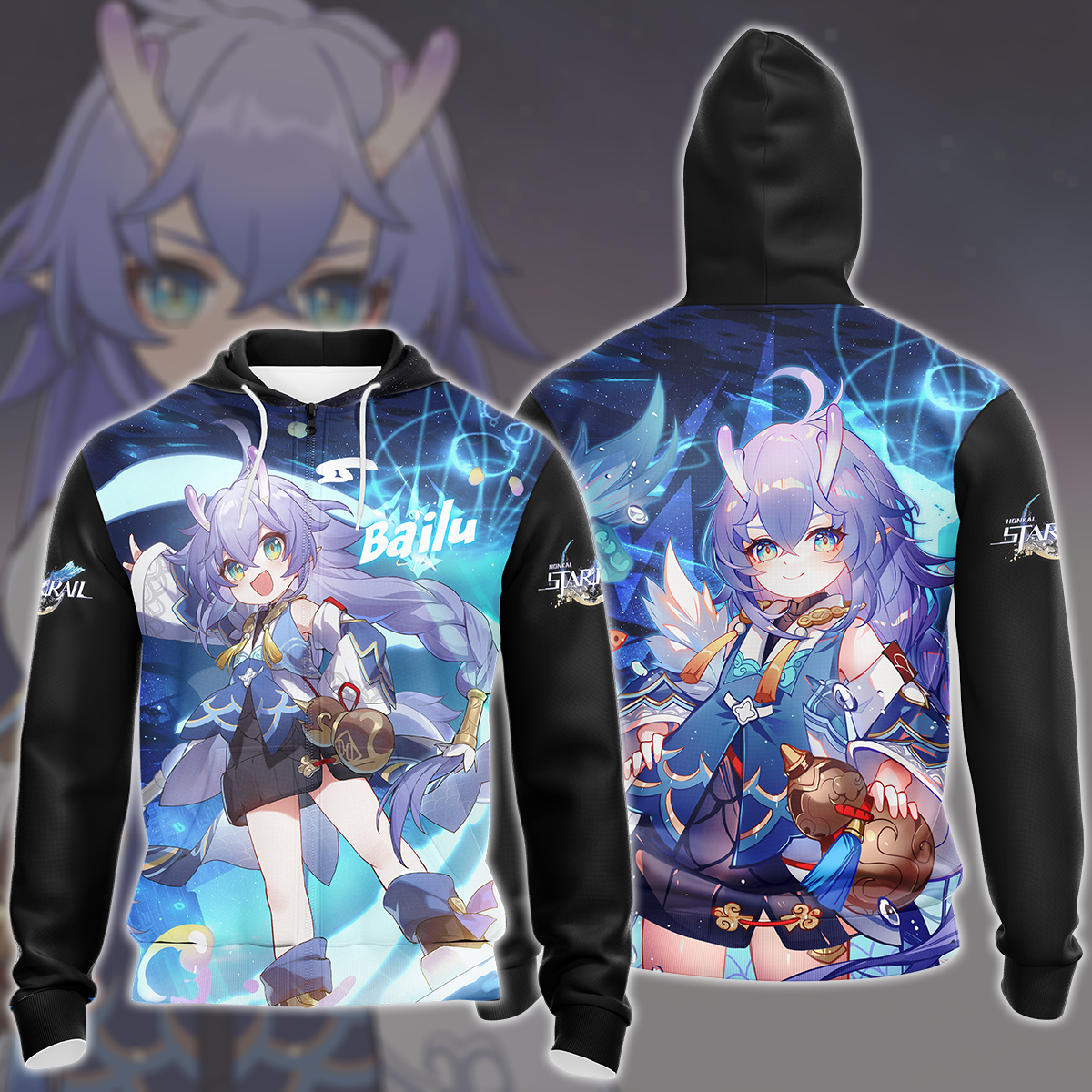 Honkai: Star Rail Bailu Video Game All Over Printed T-shirt Tank Top Zip Hoodie Pullover Hoodie Hawaiian Shirt Beach Shorts Joggers Zip Hoodie S 