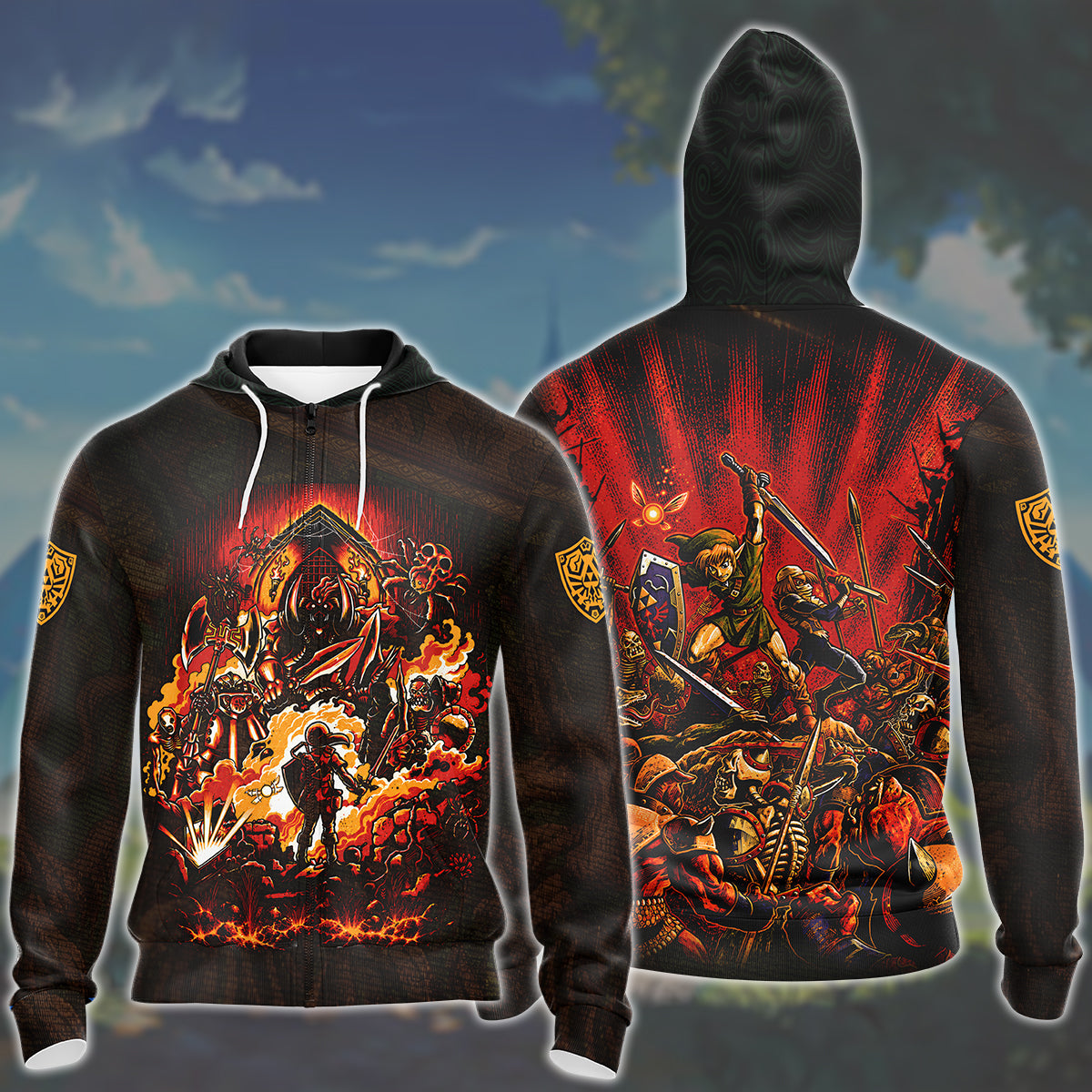 The Legend of Zelda Ocarina of Time Video Game All Over Printed T-shirt Tank Top Zip Hoodie Pullover Hoodie Hawaiian Shirt Beach Shorts Joggers