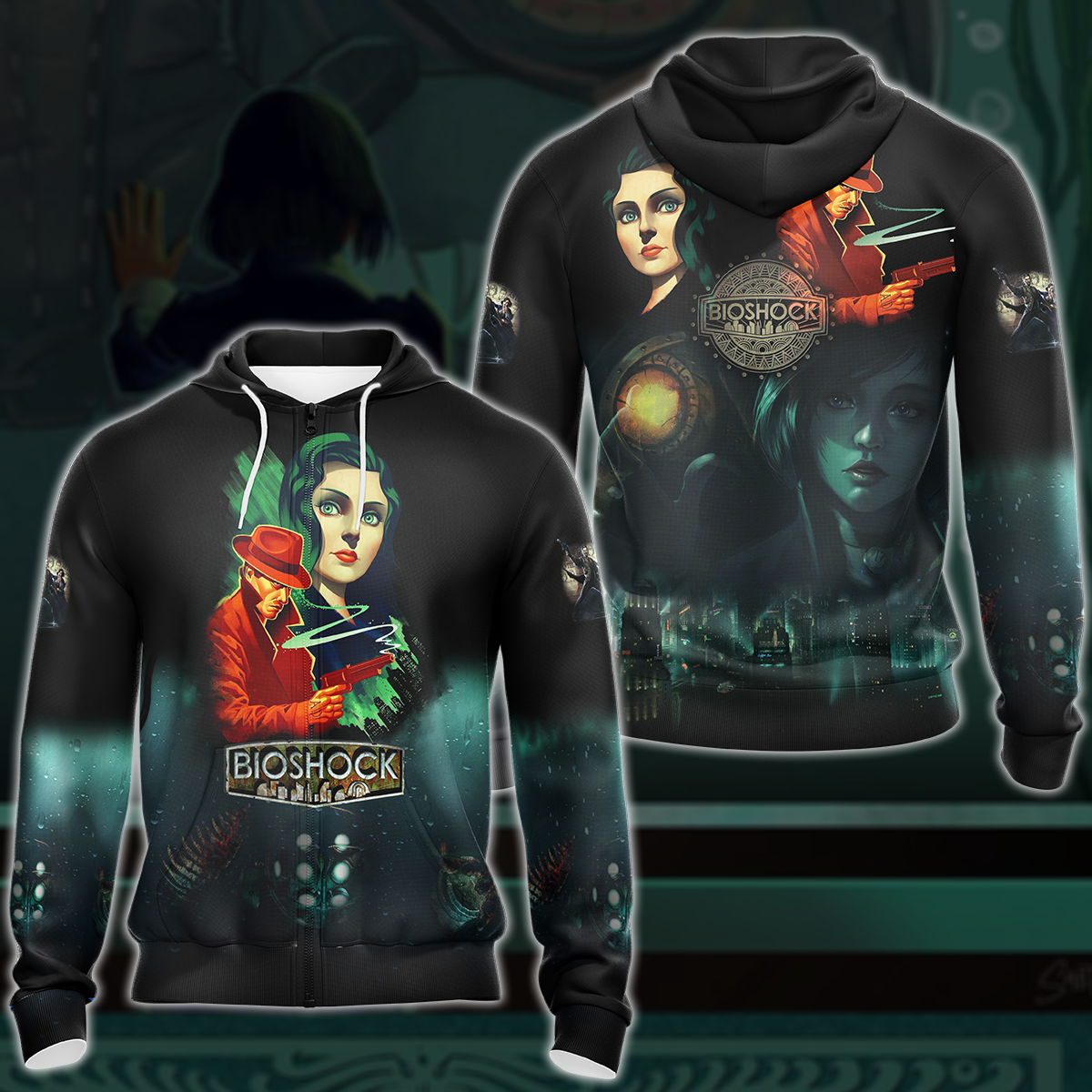 BioShock Video Game 3D All Over Printed T-shirt Tank Top Zip Hoodie Pullover Hoodie Hawaiian Shirt Beach Shorts Jogger Zip Hoodie