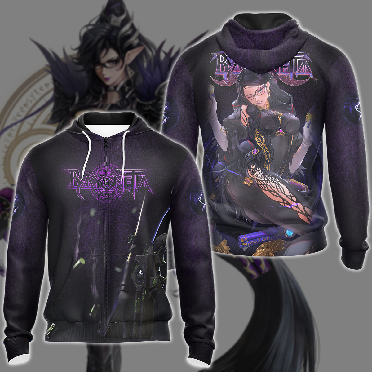 Bayonetta Video Game 3D All Over Print T-shirt Tank Top Zip Hoodie Pullover Hoodie Hawaiian Shirt Beach Shorts Jogger Zip Hoodie