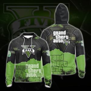 Grand Theft Auto V All Over Print T-shirt Tank Top Zip Hoodie Pullover Hoodie Hawaiian Shirt Zip Hoodie S 