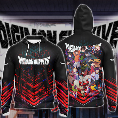 Digimon Survive Video Game 3D All Over Print T-shirt Tank Top Zip Hoodie Pullover Hoodie Hawaiian Shirt Beach Shorts Jogger Zip Hoodie