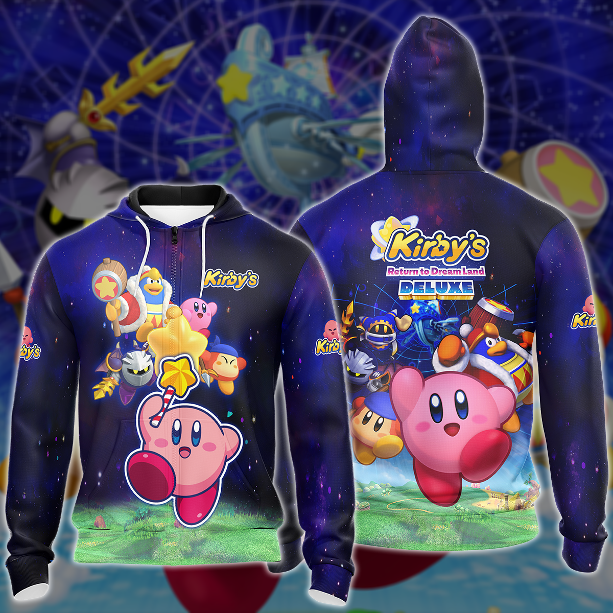 Kirby's Return to Dream Land Deluxe Video Game 3D All Over Printed T-shirt Tank Top Zip Hoodie Pullover Hoodie Hawaiian Shirt Beach Shorts Jogger Zip Hoodie