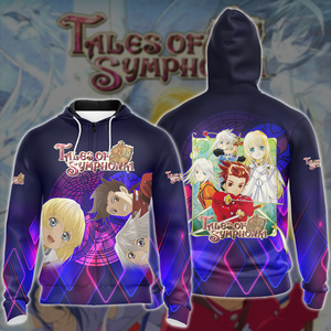 Tales of Symphonia Video Game All-Over T-shirt Hoodie Tank Top Hawaiian Shirt Beach Shorts Joggers Zip Hoodie S 