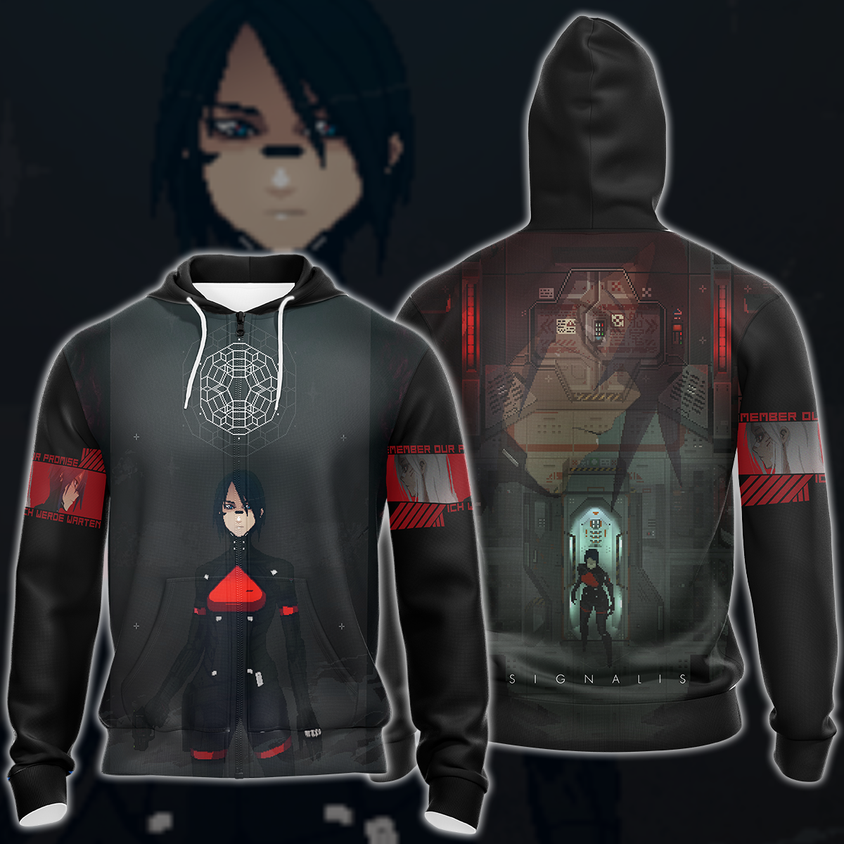 Signalis Video Game 3D All Over Printed T-shirt Tank Top Zip Hoodie Pullover Hoodie Hawaiian Shirt Beach Shorts Jogger Zip Hoodie