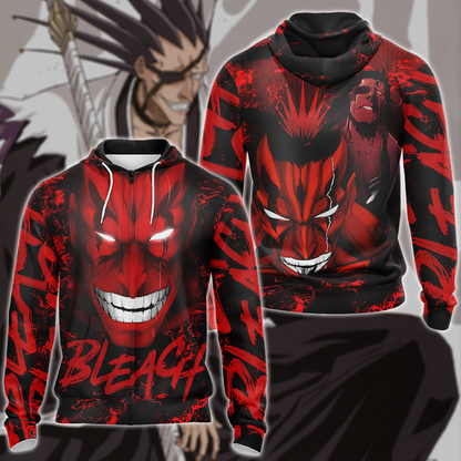 Bleach Kenpachi Zaraki Anime Manga 3D All Over Print T-shirt Tank Top Zip Hoodie Pullover Hoodie Hawaiian Shirt Beach Shorts Jogger Zip Hoodie