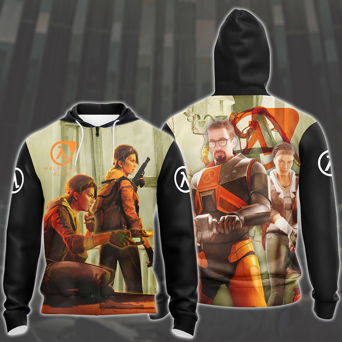 Half-Life: Alyx Video Game All Over Printed T-shirt Tank Top Zip Hoodie Pullover Hoodie Hawaiian Shirt Beach Shorts Joggers Zip Hoodie