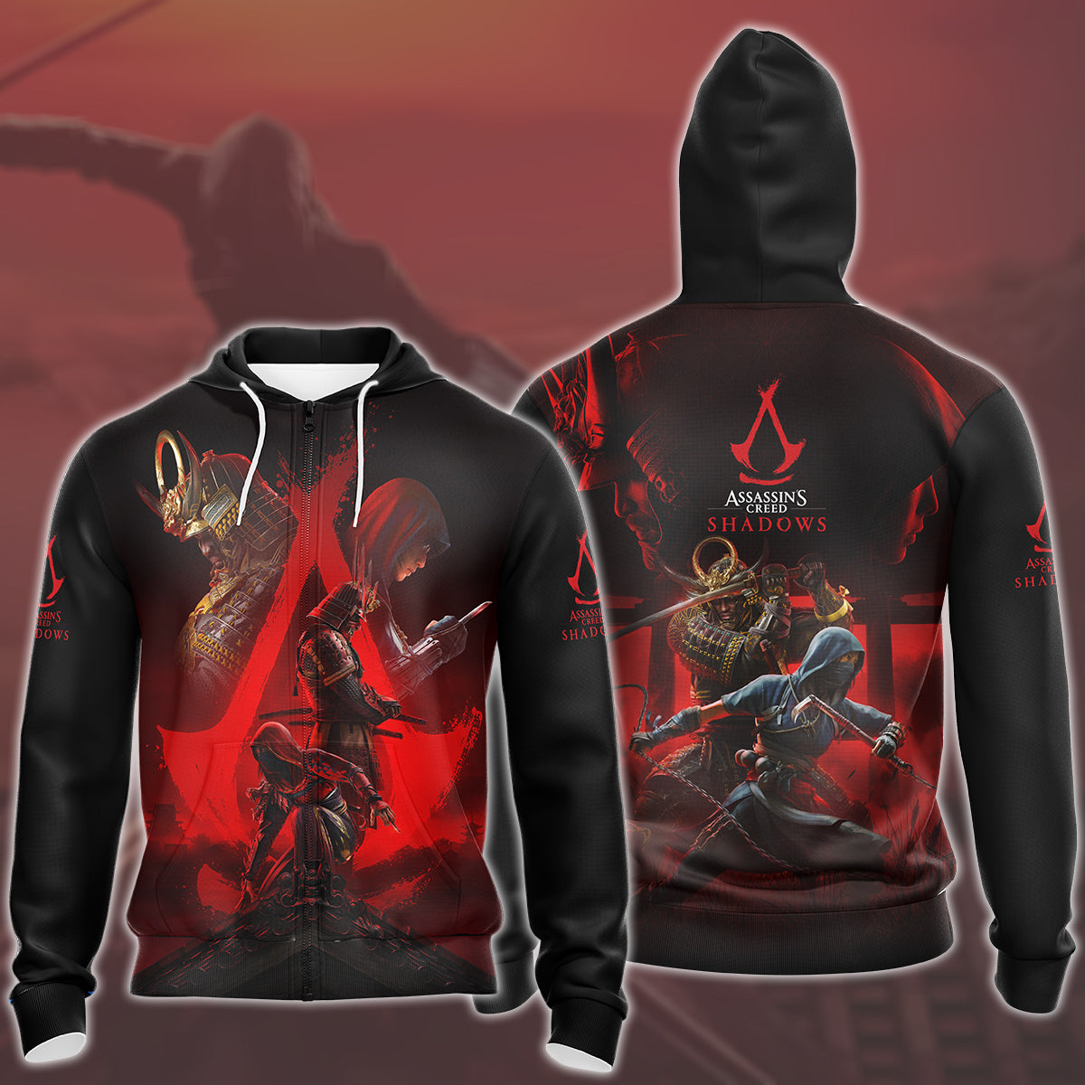 Assassin's Creed Shadows Video Game All Over Printed T-shirt Tank Top Zip Hoodie Pullover Hoodie Hawaiian Shirt Beach Shorts Joggers Zip Hoodie