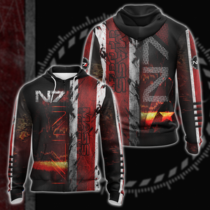 Mass Effect All Over Print T-shirt Tank Top Zip Hoodie Pullover Hoodie Hawaiian Shirt Zip Hoodie S 