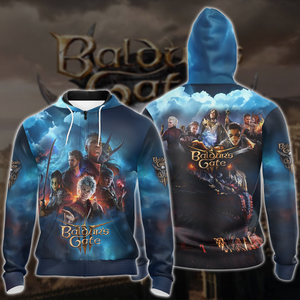 Baldur's Gate 3 Video Game All-Over T-shirt Hoodie Tank Top Hawaiian Shirt Beach Shorts Joggers Zip Hoodie S 