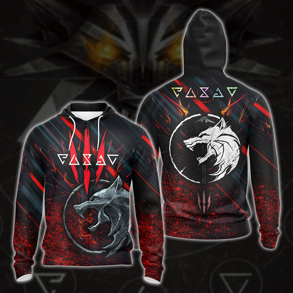 The Witcher All Over Print T-shirt Tank Top Zip Hoodie Pullover Hoodie Hawaiian Shirt Zip Hoodie