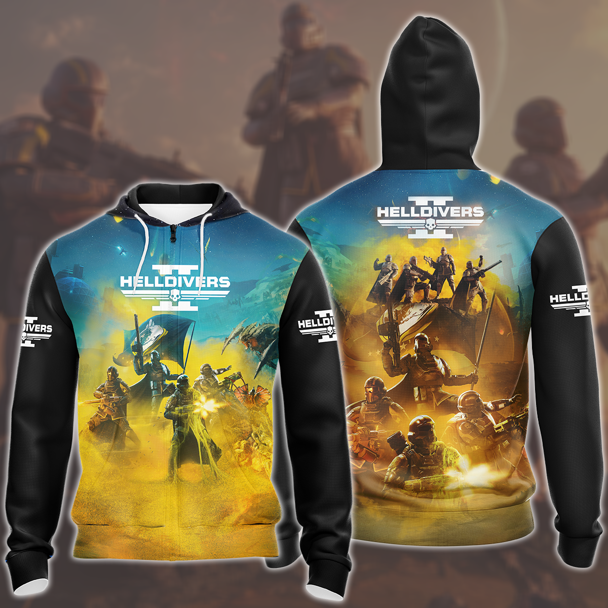 Helldivers 2 Video Game All Over Printed T-shirt Tank Top Zip Hoodie Pullover Hoodie Hawaiian Shirt Beach Shorts Joggers Zip Hoodie