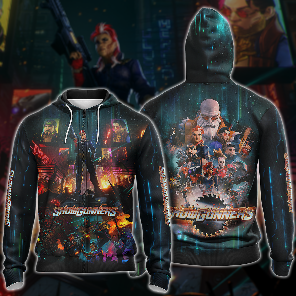 Showgunners Video Game 3D All Over Printed T-shirt Tank Top Zip Hoodie Pullover Hoodie Hawaiian Shirt Beach Shorts Jogger Zip Hoodie