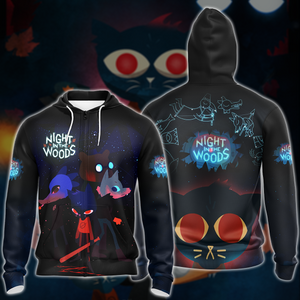 Night in the Woods Video Game All-Over T-shirt Hoodie Tank Top Hawaiian Shirt Beach Shorts Joggers Zip Hoodie S 