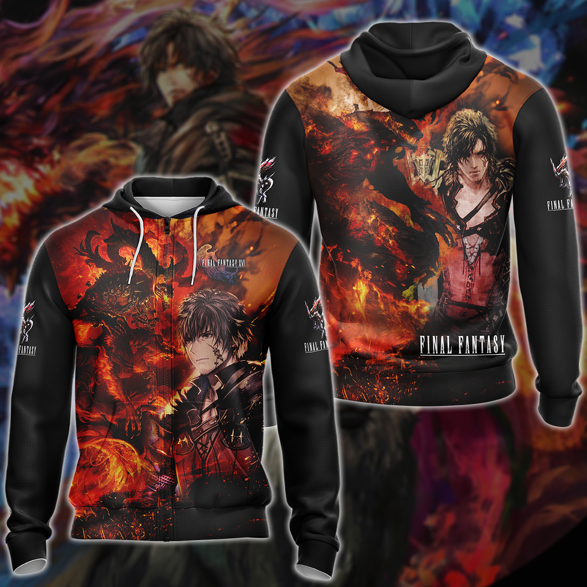 Final Fantasy XVI Video Game 3D All Over Printed T-shirt Tank Top Zip Hoodie Pullover Hoodie Hawaiian Shirt Beach Shorts Jogger Zip Hoodie