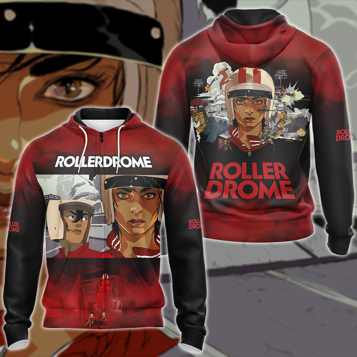Rollerdrome Video Game 3D All Over Print T-shirt Tank Top Zip Hoodie Pullover Hoodie Hawaiian Shirt Beach Shorts Jogger Zip Hoodie