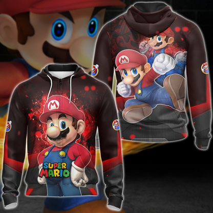 Super Mario Video Game 3D All Over Print T-shirt Tank Top Zip Hoodie Pullover Hoodie Hawaiian Shirt Beach Shorts Jogger Zip Hoodie